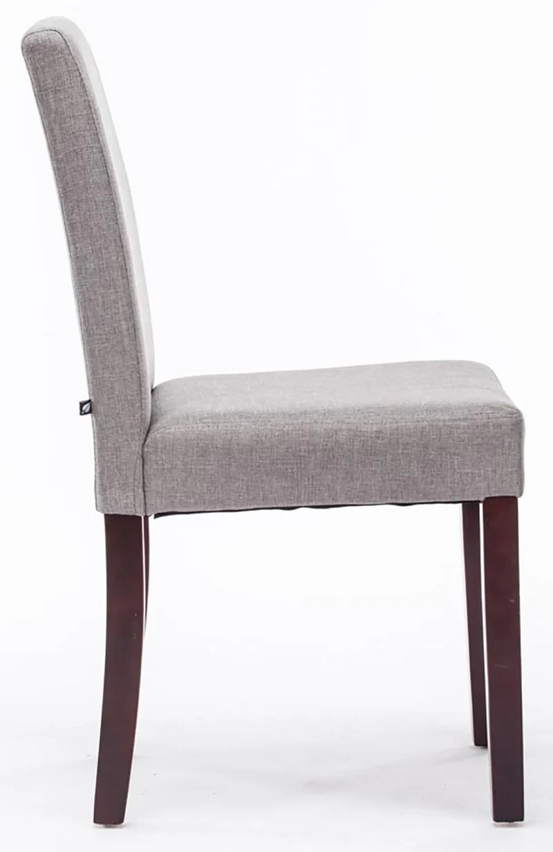 Lot de 4 chaises de salle à manger design classique en tissu gris clair et pieds en bois marron 10_0001771