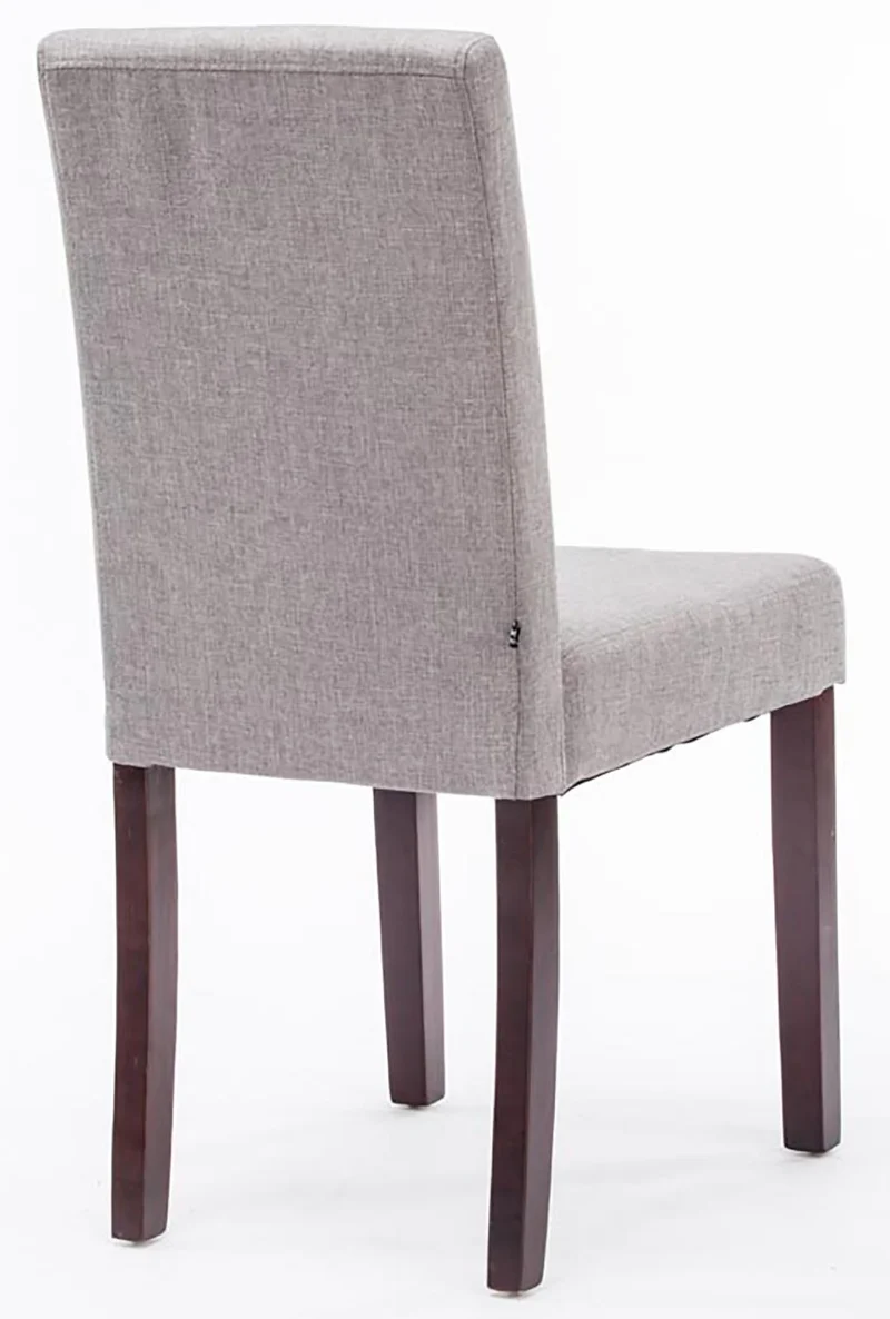 Lot de 4 chaises de salle à manger design classique en tissu gris clair et pieds en bois marron 10_0001771