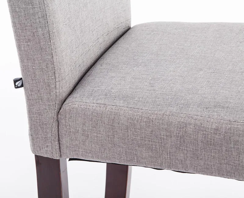 Lot de 4 chaises de salle à manger design classique en tissu gris clair et pieds en bois marron 10_0001771