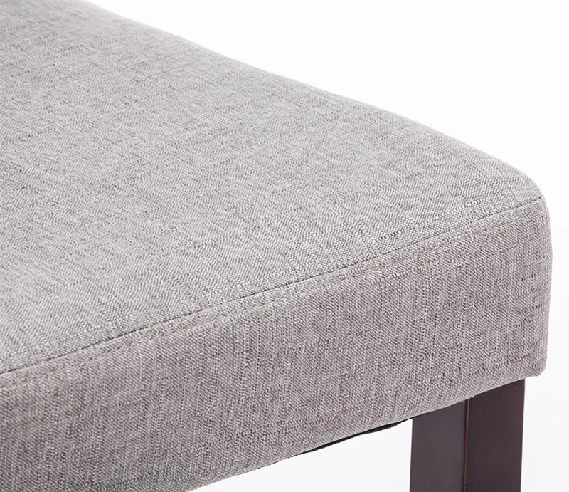 Lot de 4 chaises de salle à manger design classique en tissu gris clair et pieds en bois marron 10_0001771