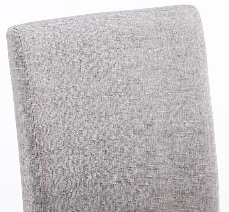 Lot de 2 chaises de salle à manger design moderne en tissu gris clair et pieds en bois marron foncé 10_0001555