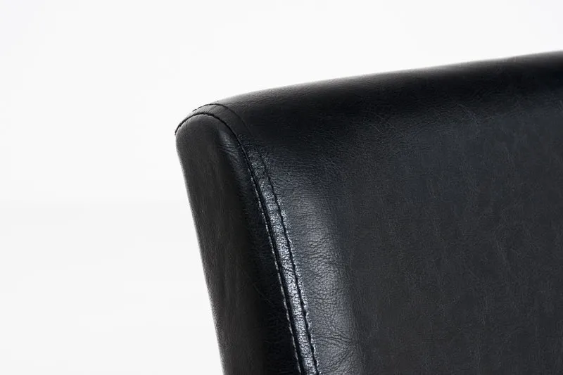 Chaise de salle à manger x1 design moderne en PVC noir et pieds en bois noir 10_0002025