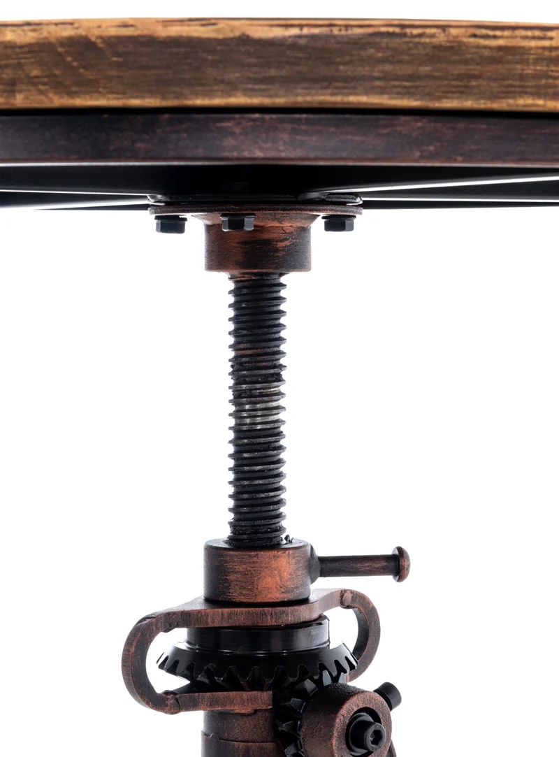 Table haute en bois massif et métal bronze hauteur réglable style industriel TAB10065
