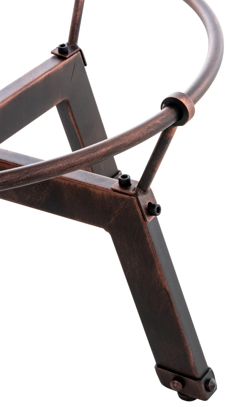 Table haute en bois massif et métal bronze hauteur réglable style industriel TAB10065