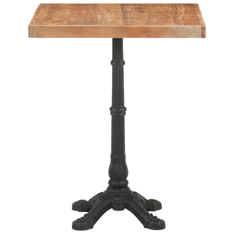 Table d'appoint auxiliaire table bistro 60 x 60 x 76 cm bois d'acacia et fonte DEC036529