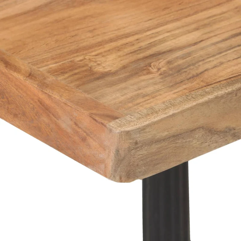 Table d'appoint auxiliaire table bistro 60 x 60 x 76 cm bois d'acacia et fonte DEC036529