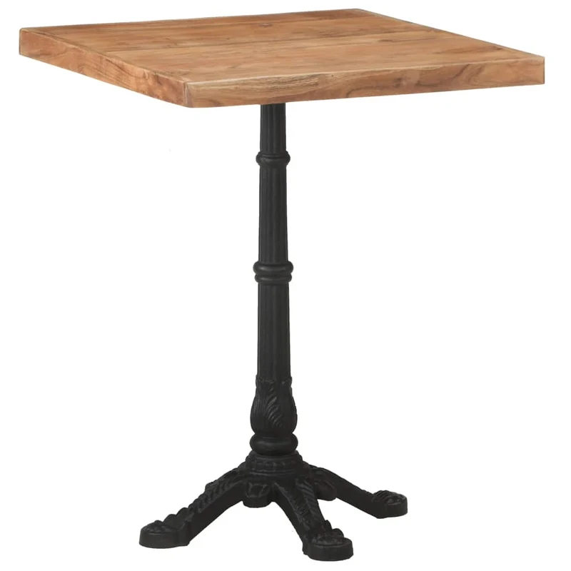 Table d'appoint auxiliaire table bistro 60 x 60 x 76 cm bois d'acacia et fonte DEC036529