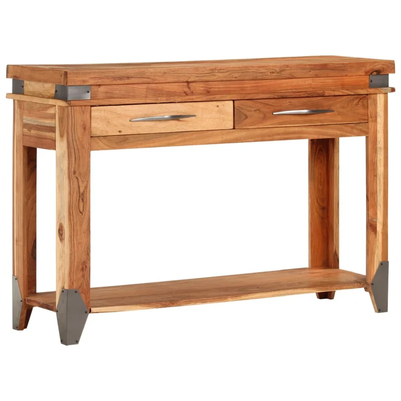 Table console avec tiroirs 110 x 34 x 74 cm bois d'acacia massif et MDF DEC032893