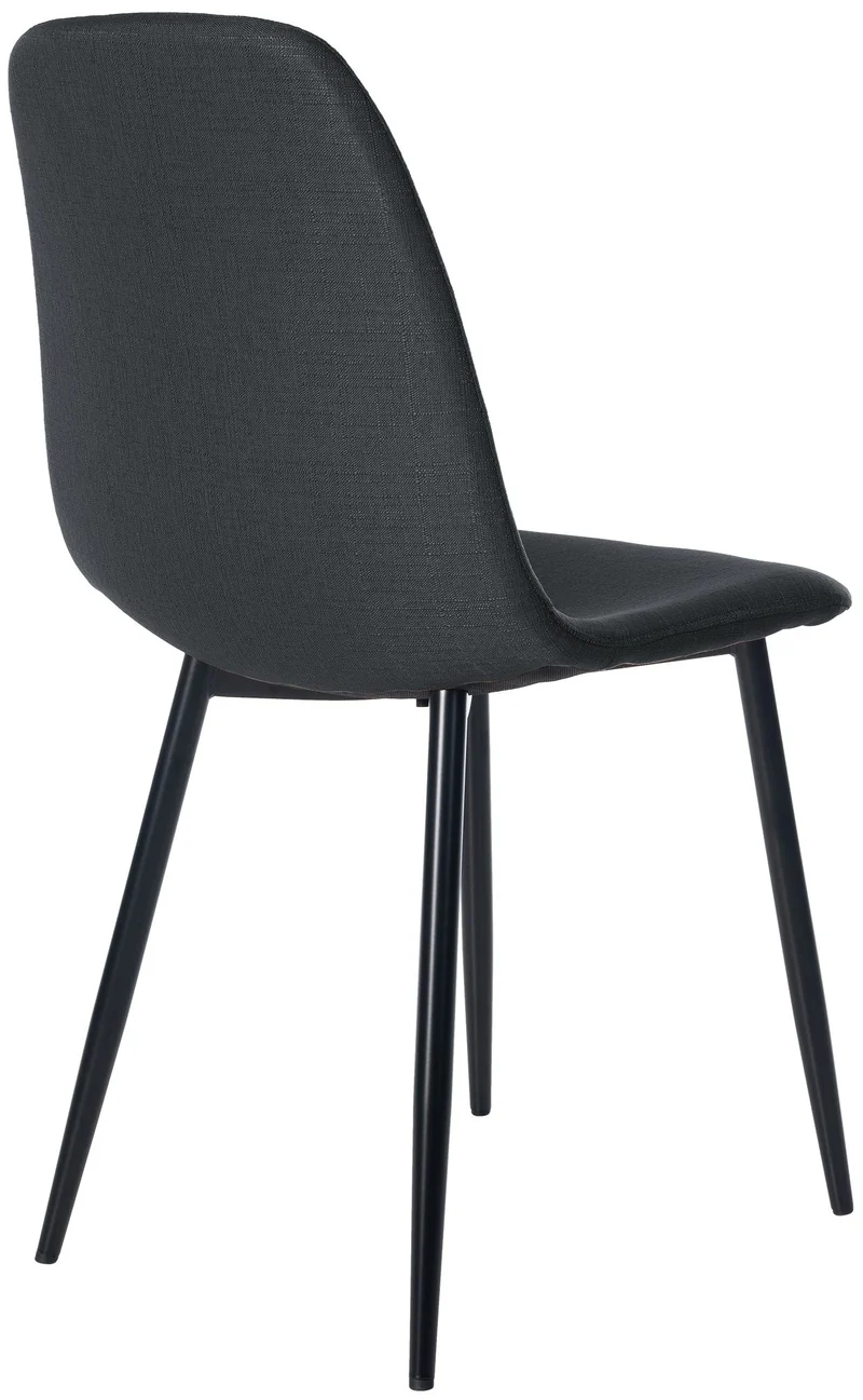 Lot de 4 chaises de salle à manger design simple avec pieds en métal noir assise en tissu noir 10_0001837