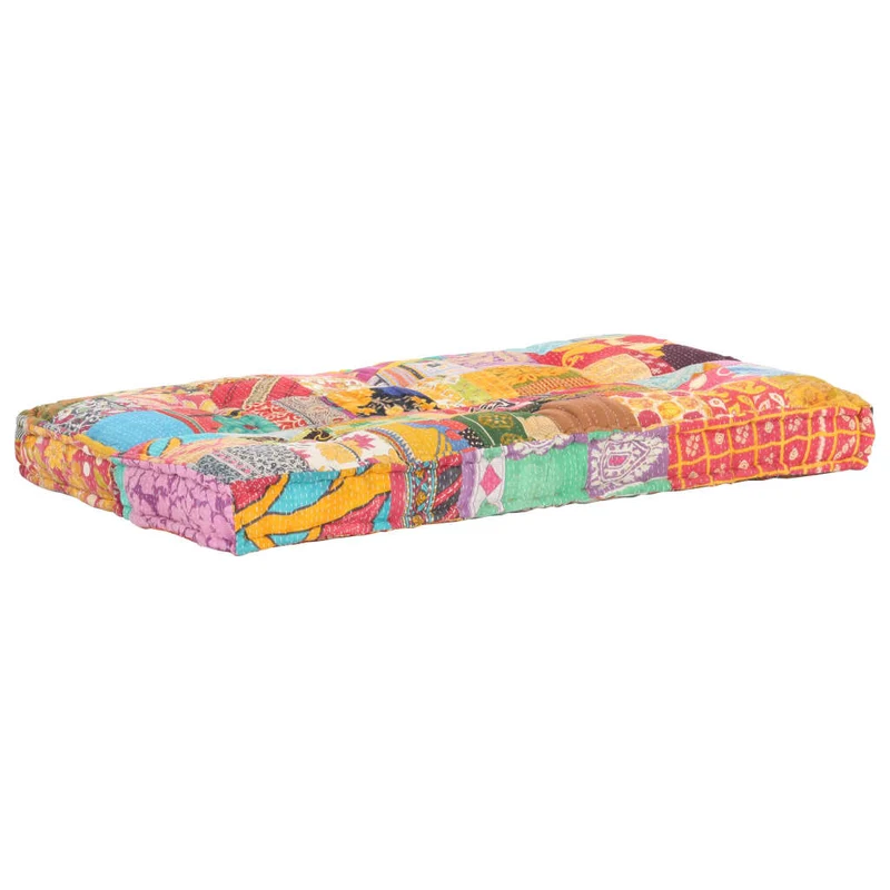 Coussin de canapé-palette 100 % coton 120 x 80 x 39 cm multicolore patchwork DEC021313