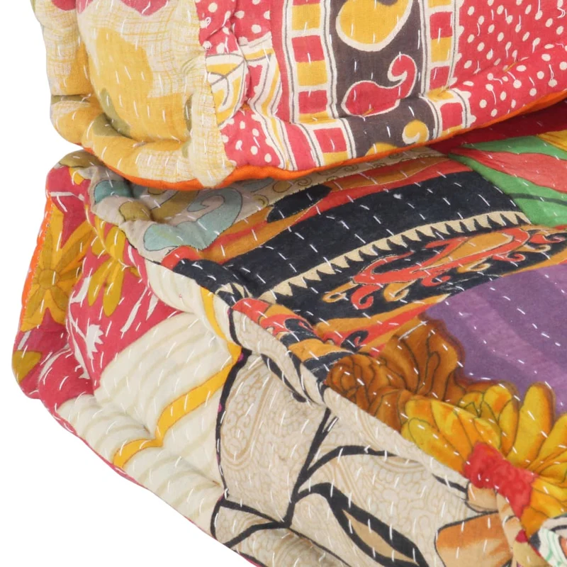 Coussin de canapé-palette 100 % coton 120 x 80 x 39 cm multicolore patchwork DEC021313