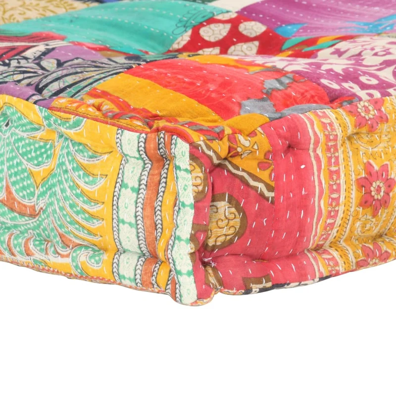 Coussin de canapé-palette 100 % coton 120 x 80 x 39 cm multicolore patchwork DEC021313