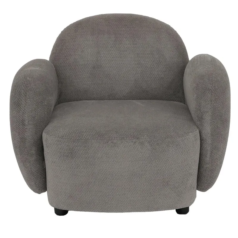 Fauteuil lounge design en tissu chenille gris clair avec accoudoirs moderne confortable 04_0009027
