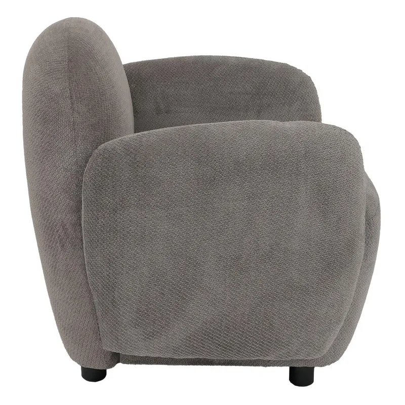 Fauteuil lounge design en tissu chenille gris clair avec accoudoirs moderne confortable 04_0009027