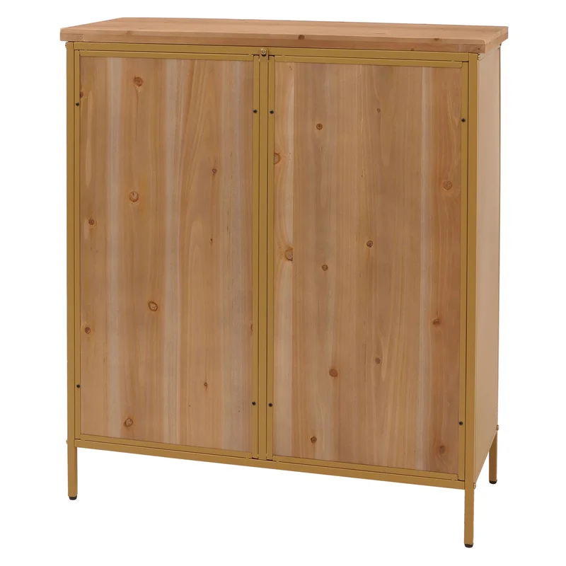 Commode style apothicaire vintage bleue avec 2 portes avec grands compartiments meuble de rangement métal 04_0009126