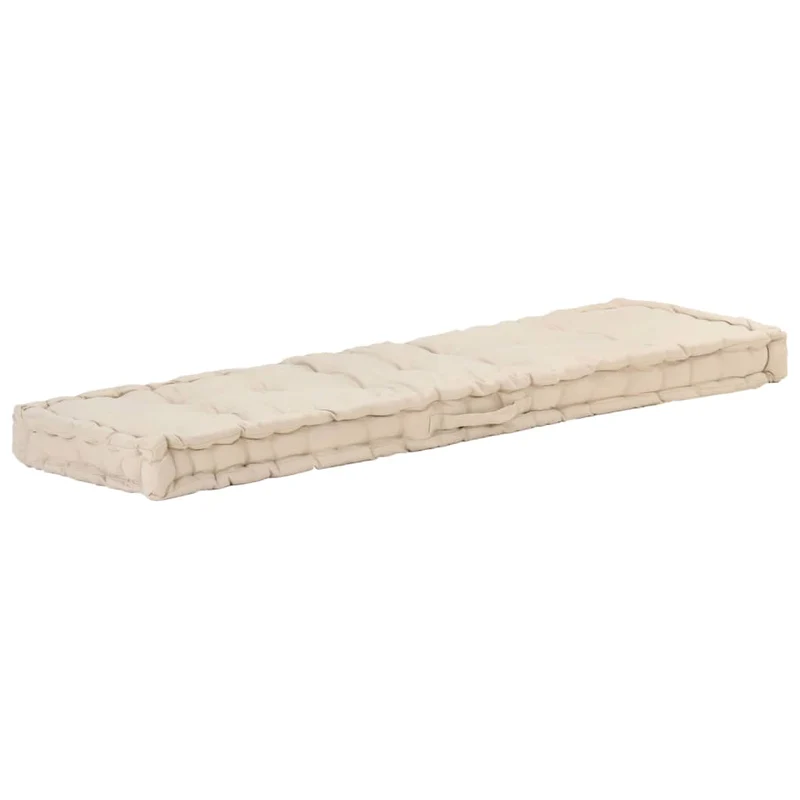 Coussins de palette canapé de sol dossier assise en coton beige DEC021326