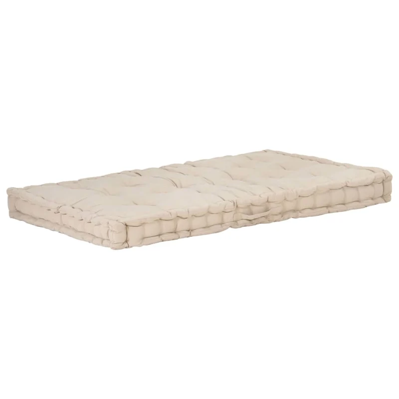 Coussins de palette canapé de sol dossier assise en coton beige DEC021326