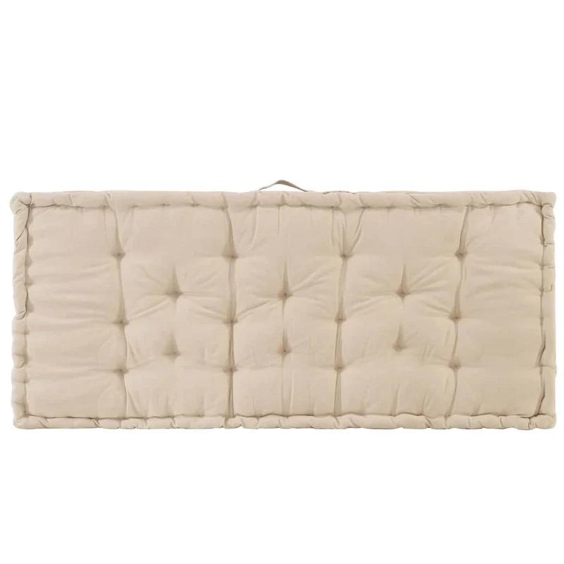 Coussins de palette canapé de sol dossier assise en coton beige DEC021326