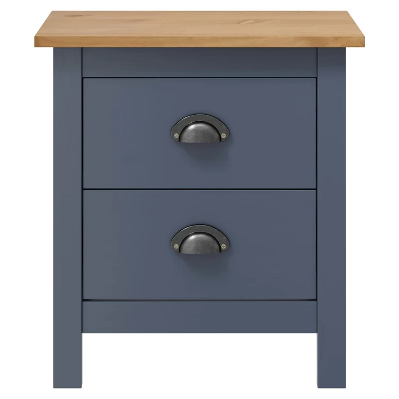 Lot de 2 tables de chevet avec deux tiroirs 46 x 35 x 49,5 cm bois de pin gris DEC036013