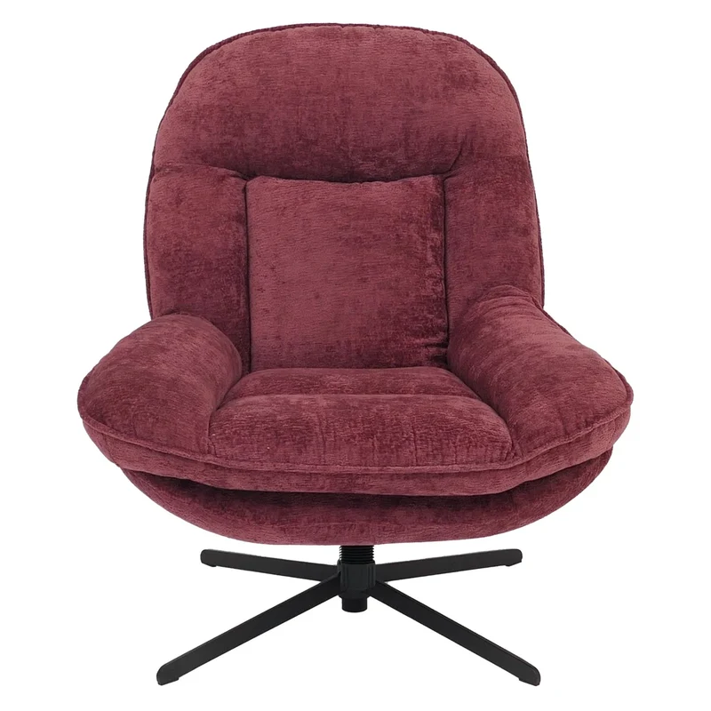 Fauteuil relax TV design moderne et confort fonction de bascule pivotant en métal et tissu chenille couleur bordeaux 04_0009033