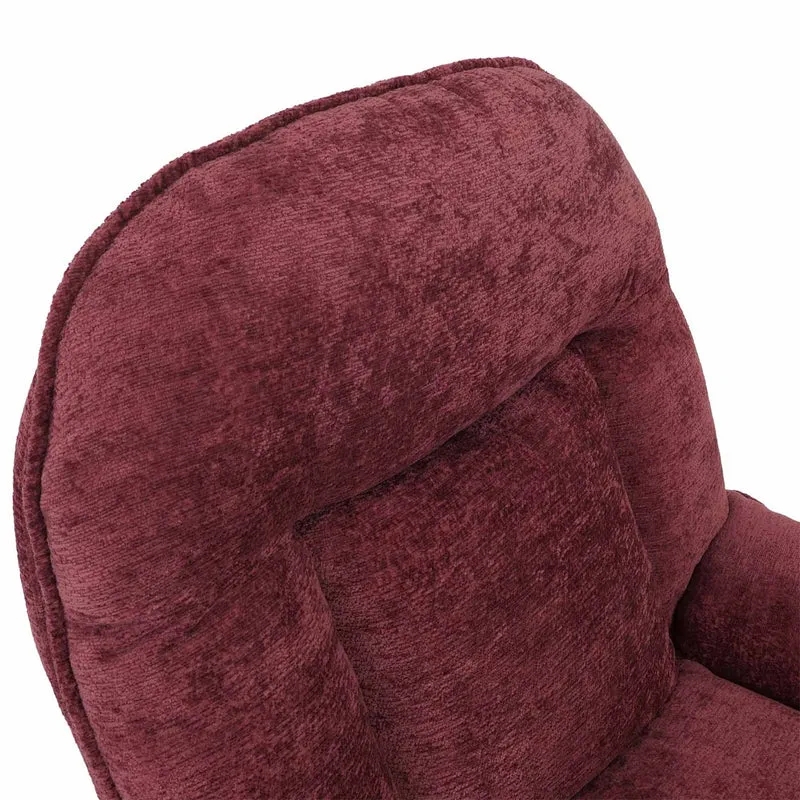 Fauteuil relax TV design moderne et confort fonction de bascule pivotant en métal et tissu chenille couleur bordeaux 04_0009033