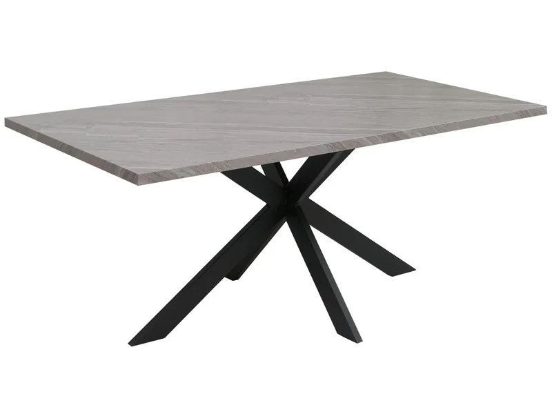 Table à manger rectangulaire moderne 180 x 90 x 76 cm pour 8 personnes en MDF gris 04_0009256