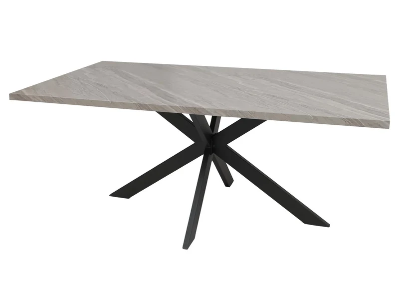 Table à manger rectangulaire moderne 180 x 90 x 76 cm pour 8 personnes en MDF gris 04_0009256
