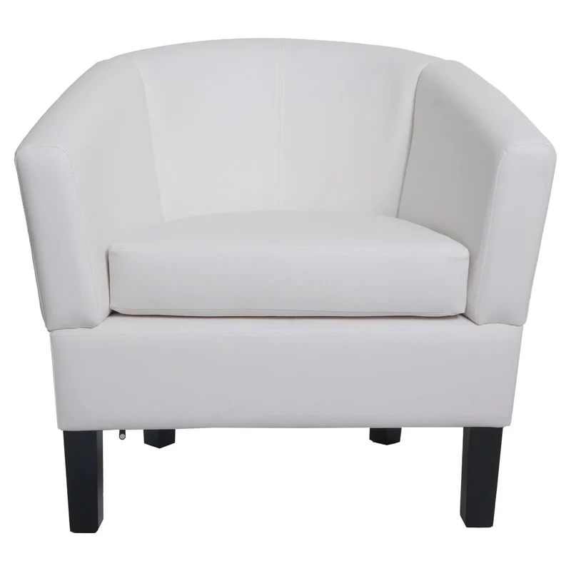 Fauteuil lounge confortable avec accoudoirs larges 72 x 72 x 60 cm finition résistante en PU noir 04_0009560