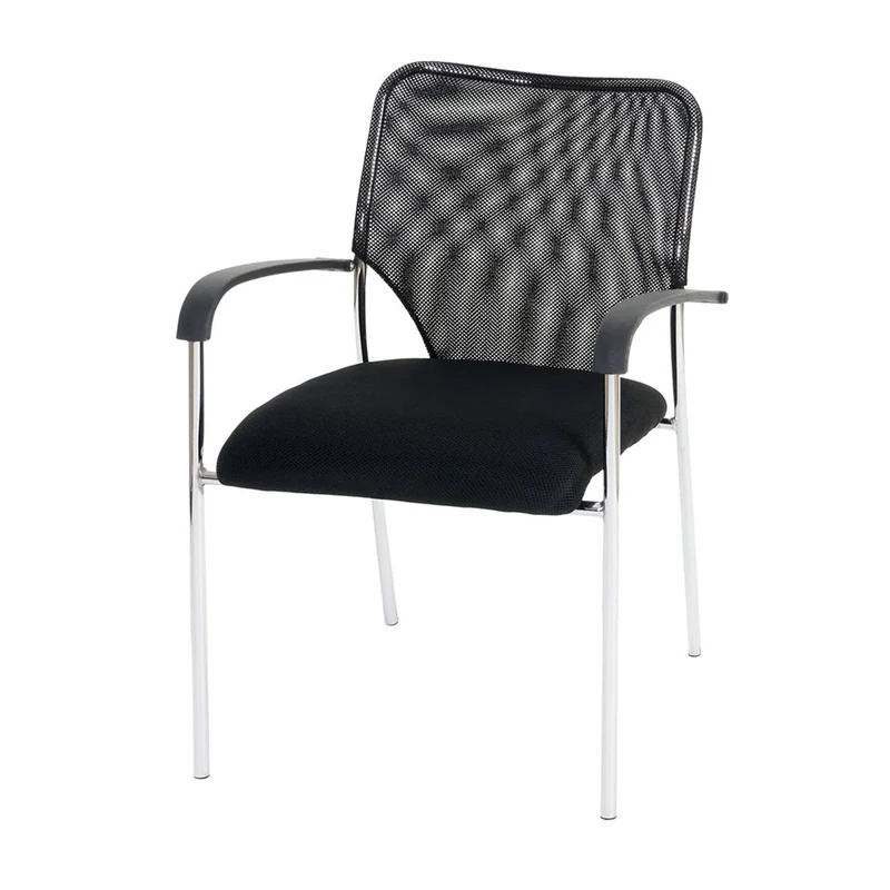 Lot de 12 chaises de conférence empilables 83 x 55 x 60 cm confort optimal style contemporain en polyester noir 04_0011390