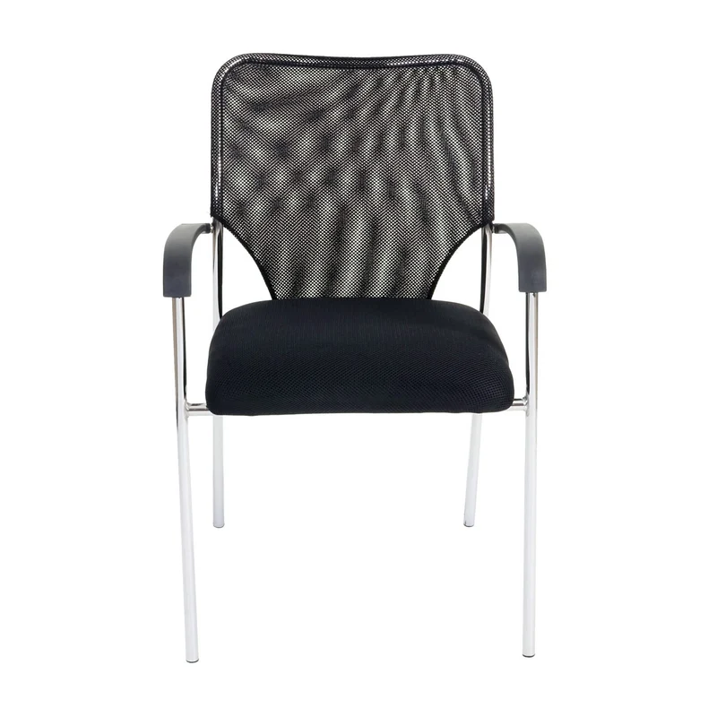 Lot de 12 chaises de conférence empilables 83 x 55 x 60 cm confort optimal style contemporain en polyester noir 04_0011390