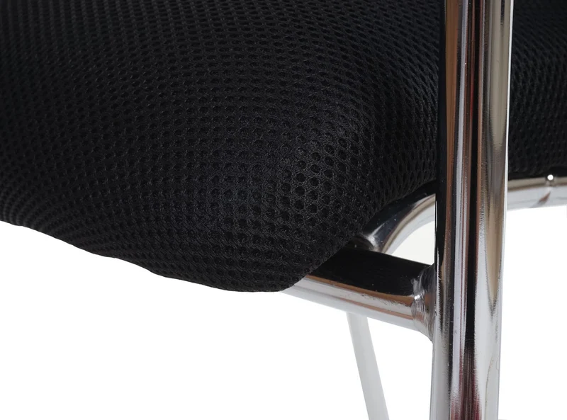 Lot de 12 chaises de conférence empilables 83 x 55 x 60 cm confort optimal style contemporain en polyester noir 04_0011390