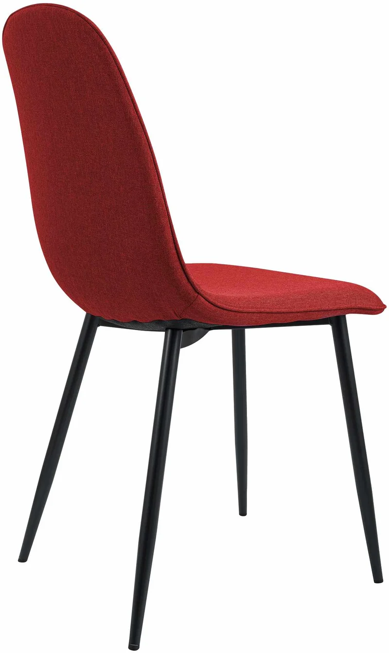 Chaise de salle à manger cuisine x1 design moderne en tissu rouge cadre en métal noir 10_0007165