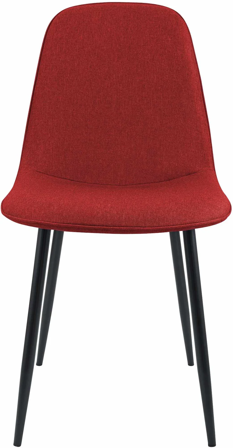Lot de 2 chaises de salle à manger élégantes et minimalistes en tissu rouge cadre en métal noir 10_0007452