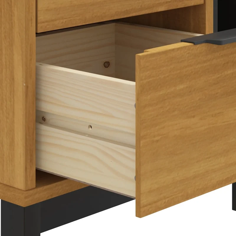 Table de chevet avec 2 tiroirs et 1 compartiment ouvert 49 x 35 x 50 cm bois de pin DEC033912