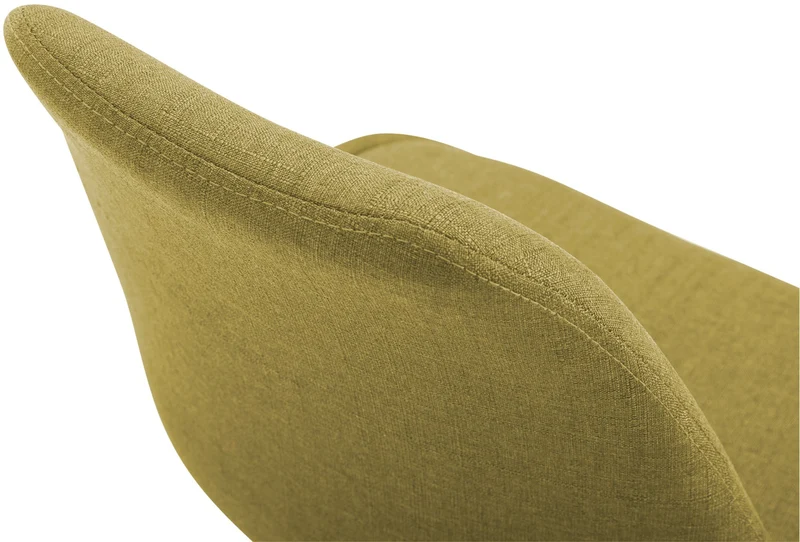 Chaise de salle à manger x1 pivotante hauteur réglable en tissu vert et pied trompette en métal noir 10_0003772