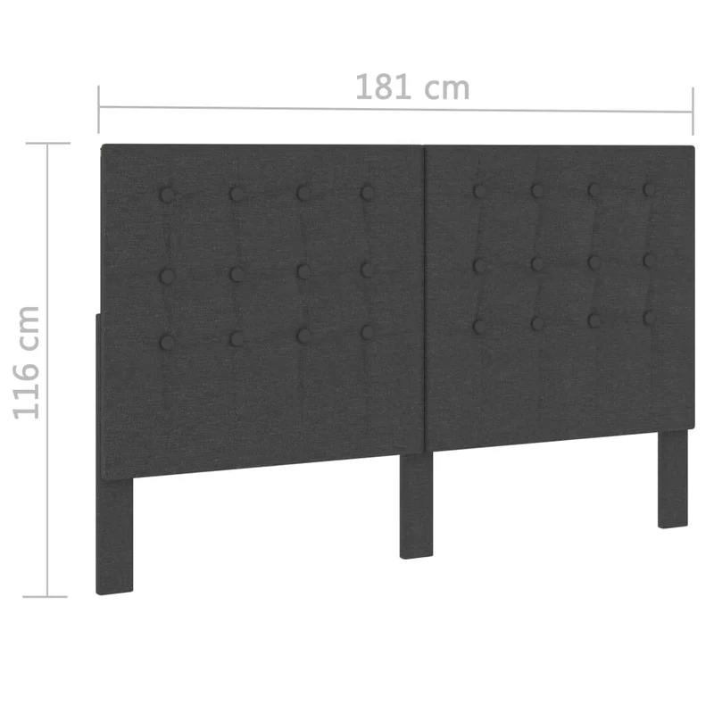 Tête de lit accessoire couchage chambre à coucher meuble touffetée 180 x 200 cm tissu gris foncé TDL0201993