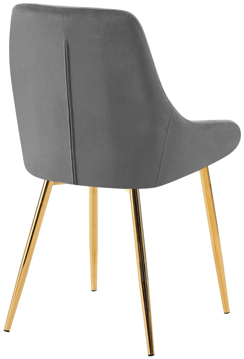 Lot de 2 chaises de salle à manger élégance confort design moderne en velours gris foncé structure métallique doré 10_0007654