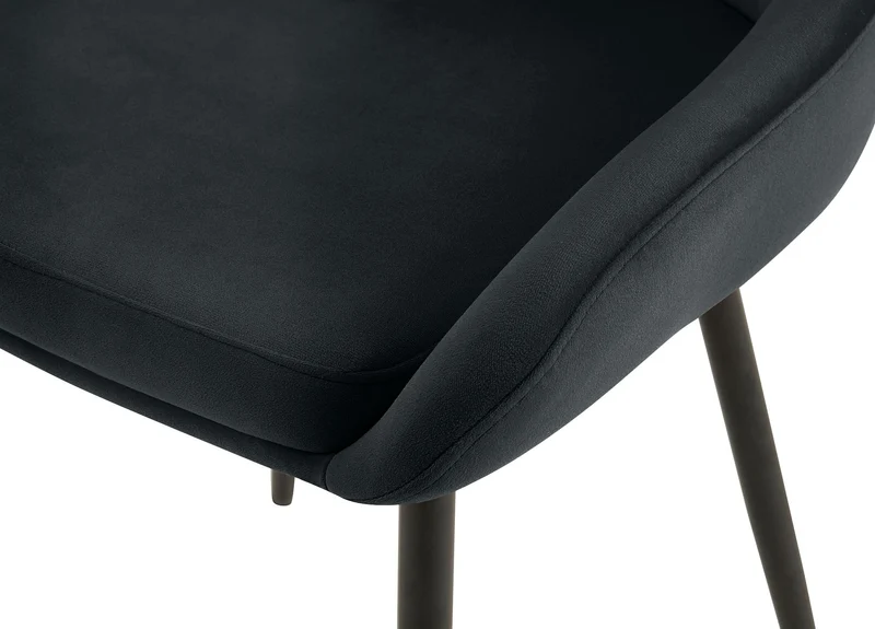 Lot de 2 chaises de salle à manger élégance confort design moderne en velours noir structure métallique noir 10_0007674