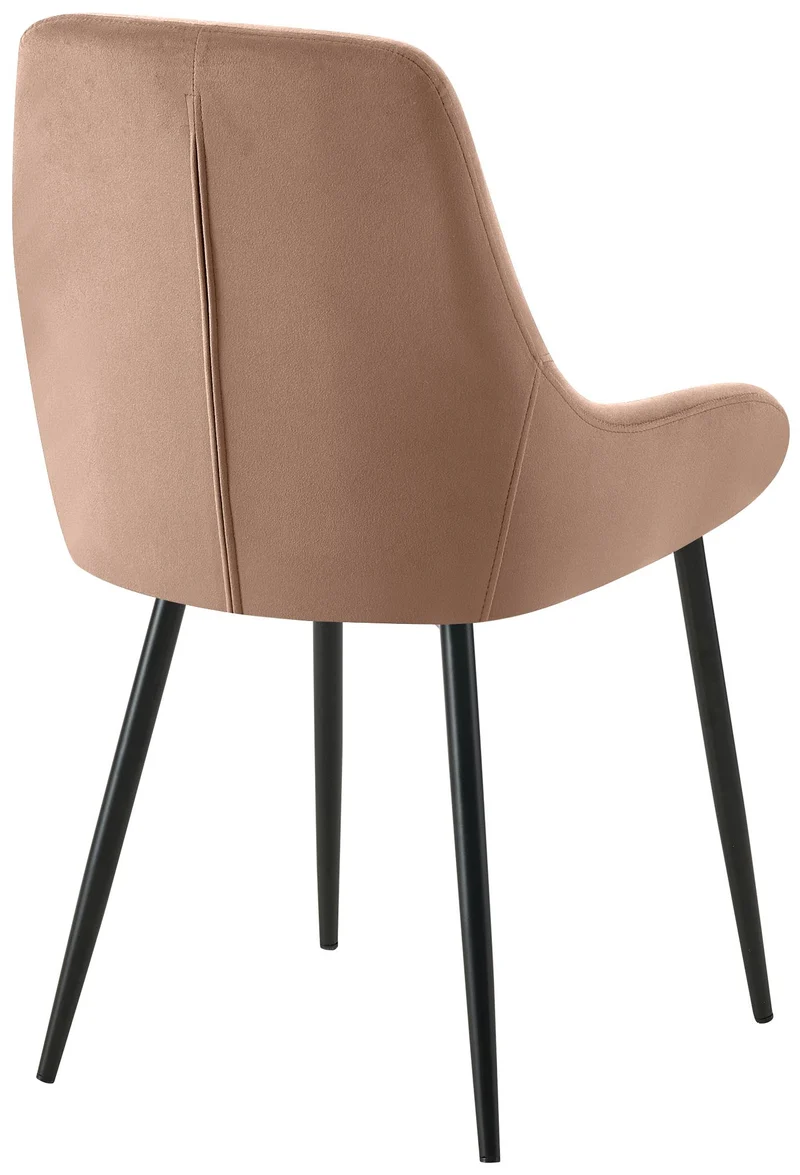 Lot de 2 chaises de salle à manger élégance confort design moderne en velours marron structure métallique noir 10_0007630