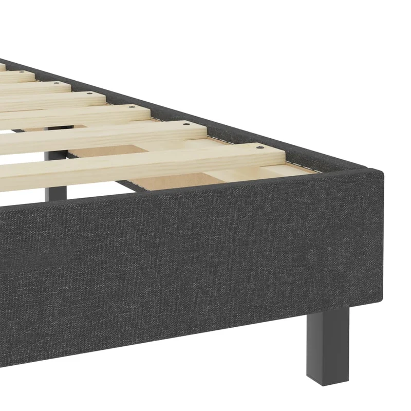 Sommier à lattes sur pieds cadre de lit 200x200 cm tissu gris TDL0208027