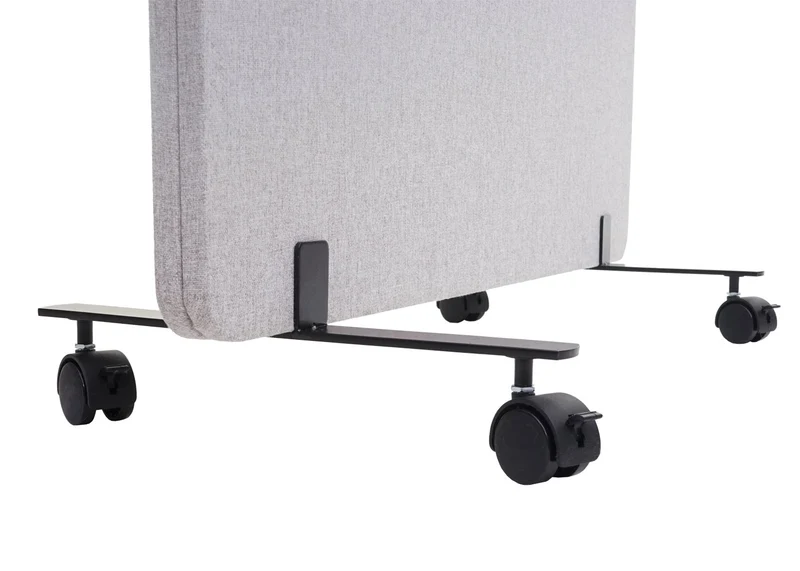Cloison acoustique double paroi paravent de bureau séparateur de pièce panneau d'affichage tissu gris 127x80 cm 04_0006417