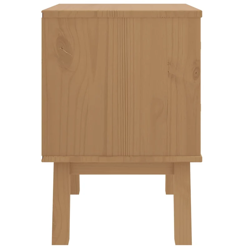 Table de chevet avec deux tiroirs 45 x 39 x 57 cm en bois de pin DEC034538
