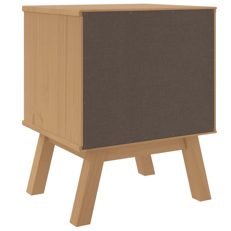 Table de chevet avec deux tiroirs 45 x 39 x 57 cm en bois de pin DEC034538