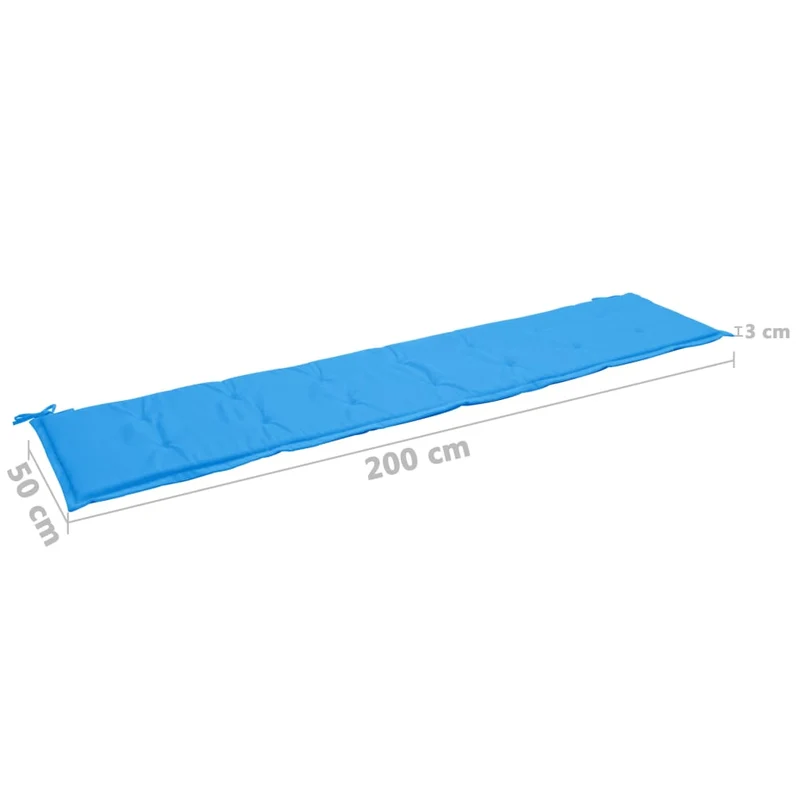 Coussin de banc de jardin Bleu 200 x 50 x 3 cm DEC021739