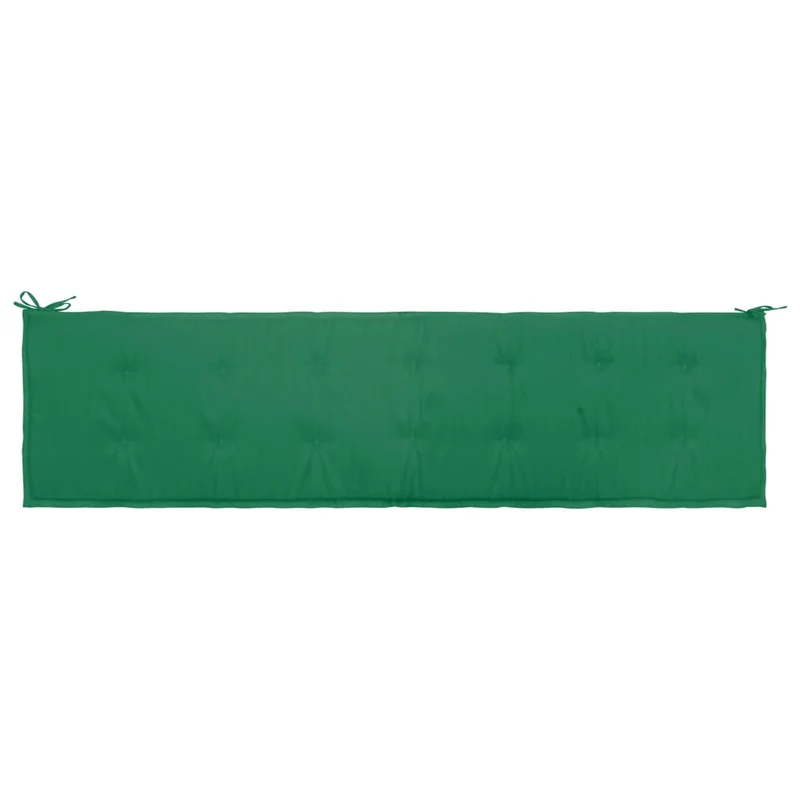 Coussin de banc de jardin résistant à l'eau 200 x 50 x 3 cm 100 % polyester vert DEC021736
