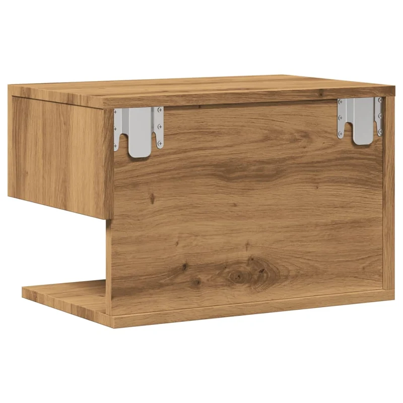 Lot de 2 tables de chevet murales avec tiroir et étagère 46 x 29,5 x 30 cm en bois d'ingénierie DEC036038