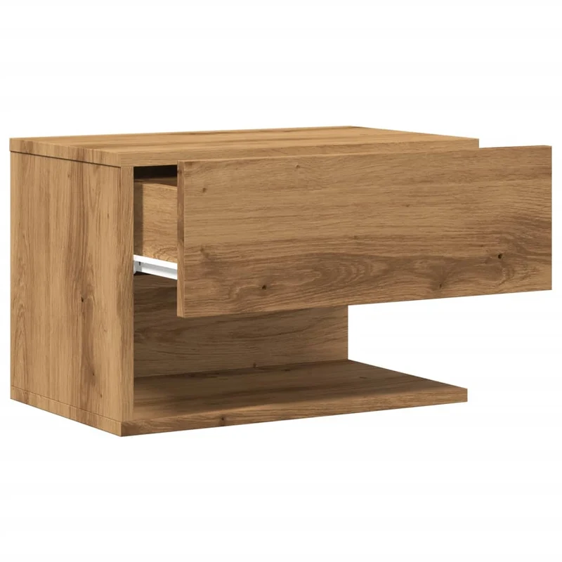 Lot de 2 tables de chevet murales avec tiroir et étagère 46 x 29,5 x 30 cm en bois d'ingénierie DEC036038