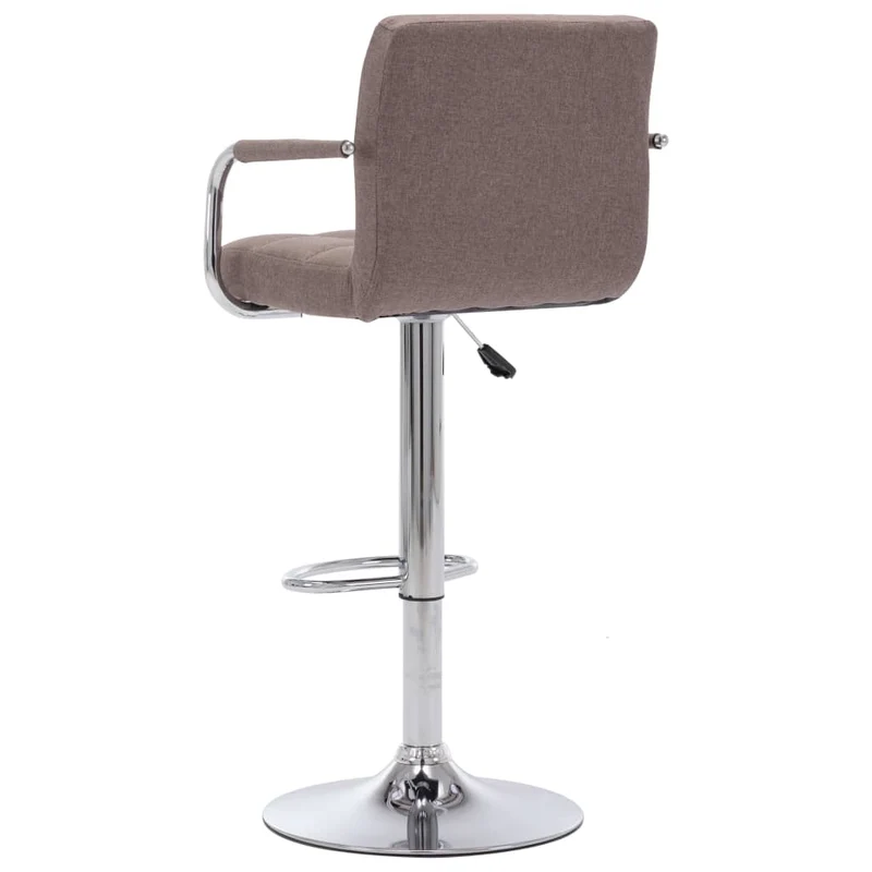 Tabourets de bar x2 chaises haute avec dossier et accoudoirs en tissu taupe cadre en acier DEC029408