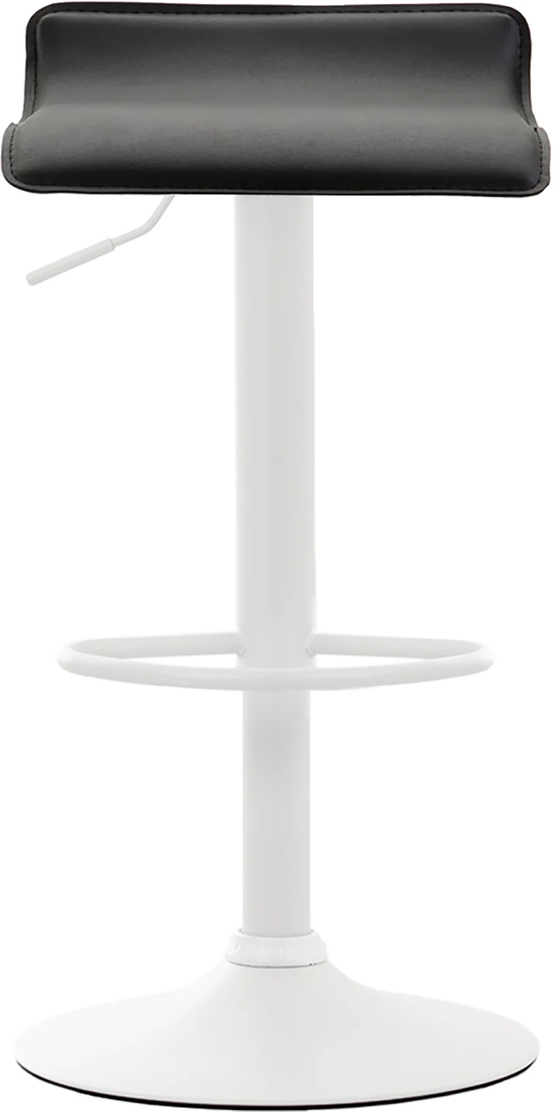Tabouret de bar x1 design minimaliste hauteur réglable repose-pieds en PVC noir et métal blanc 10_0006037