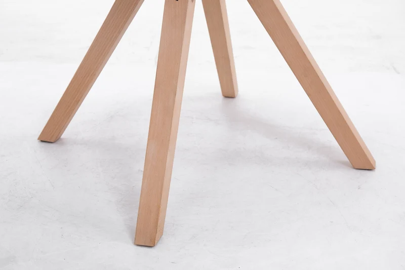 Chaise de salle à manger design scandinave en tissu taupe et pieds en bois clair forme carré 10_0003461